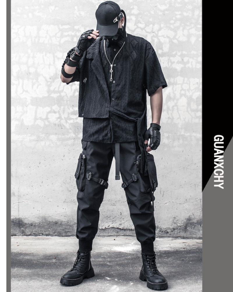 Streetwear Hollow Short Sleeve Shirt