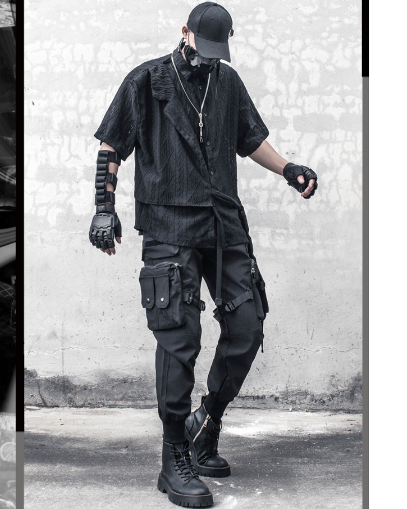 Streetwear Hollow Short Sleeve Shirt