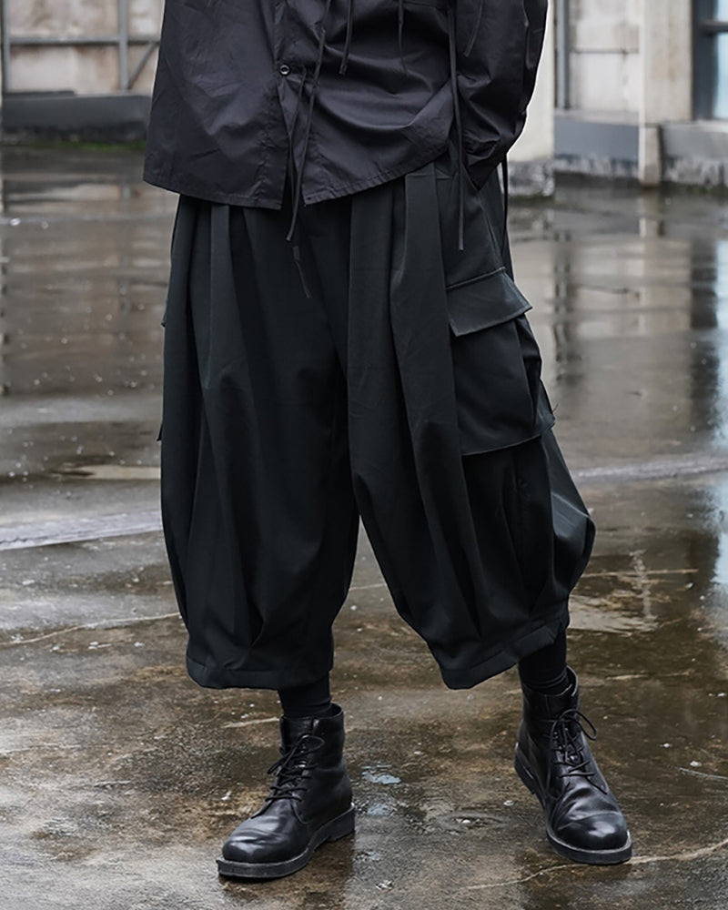 Street Japanese Black Ninja Cargo Pants