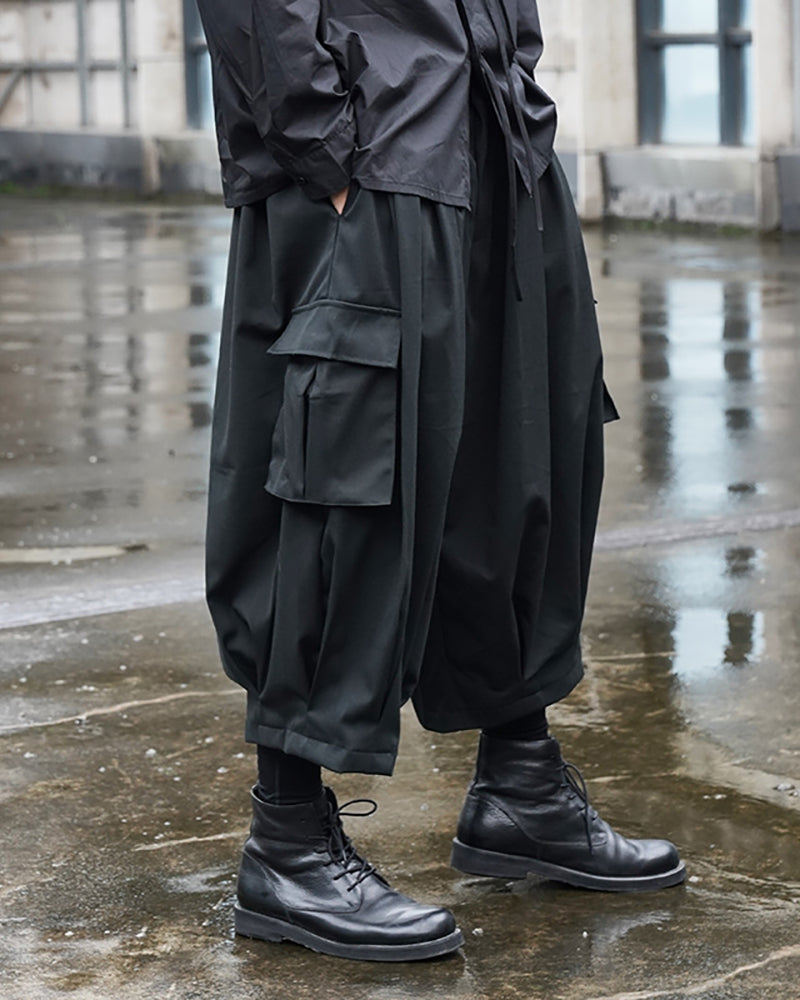Street Japanese Black Ninja Cargo Pants