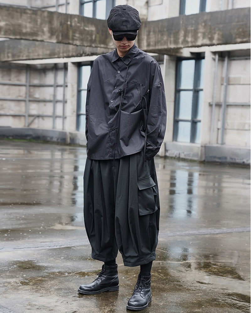 Street Japanese Black Ninja Cargo Pants