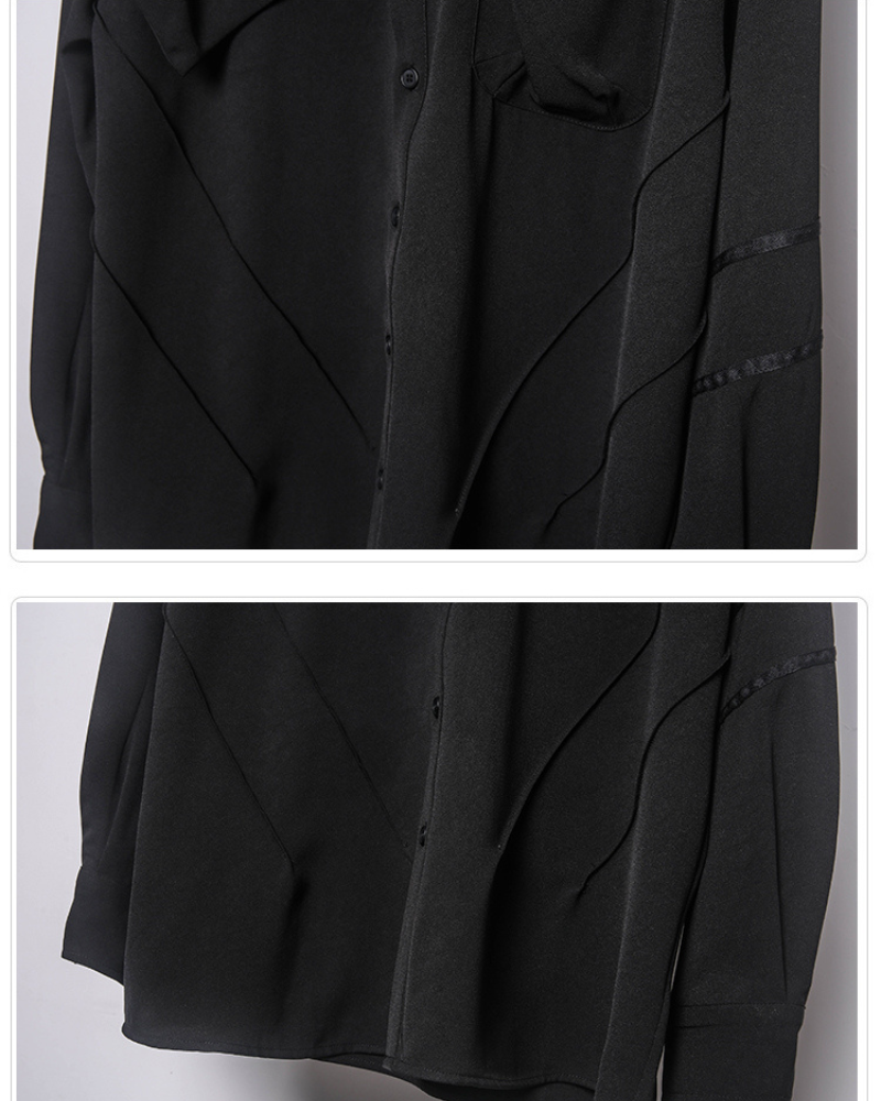 Streetwear Black Long-Sleeve Shirt