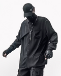 Streetwear Black Long-Sleeve Shirt