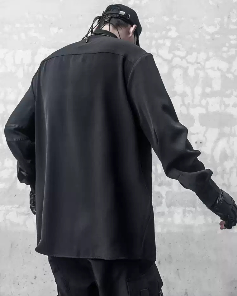Streetwear Black Long-Sleeve Shirt