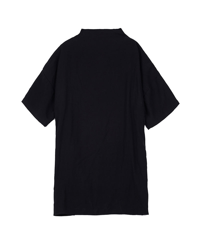 Japanese Relaxed Standing Collar Techwear Shirt