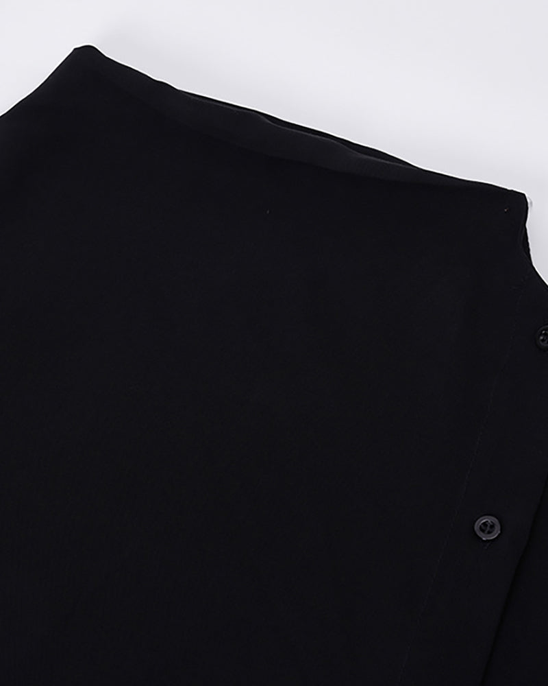 Japanese Relaxed Standing Collar Techwear Shirt