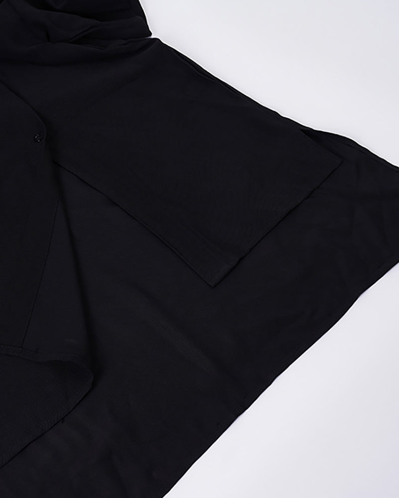Japanese Relaxed Standing Collar Techwear Shirt