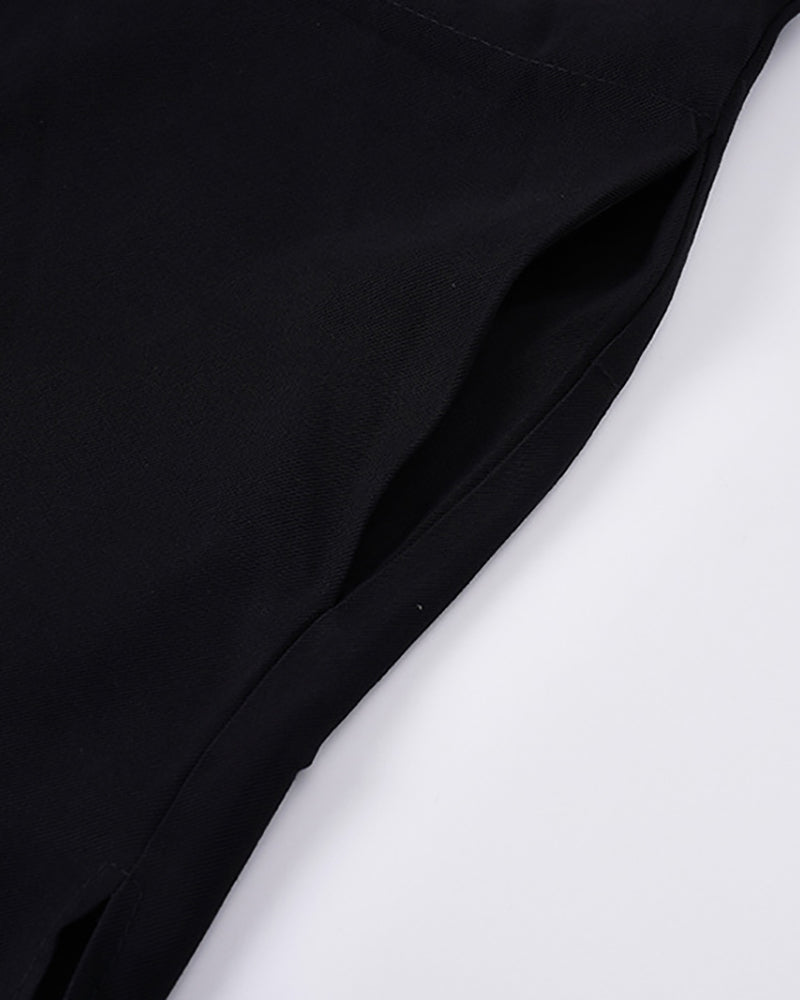 Japanese Relaxed Standing Collar Techwear Shirt