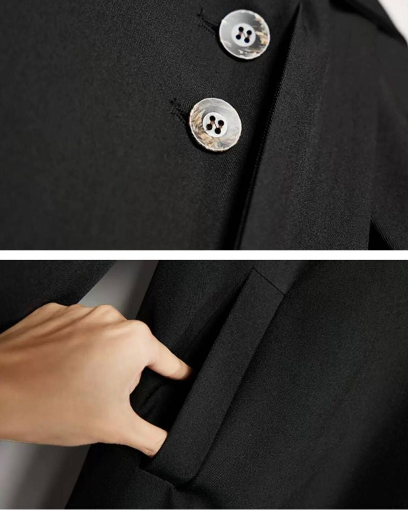 Modern Japanese Style Scarf Collar Long Coat