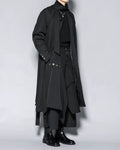 Modern Japanese Style Scarf Collar Long Coat