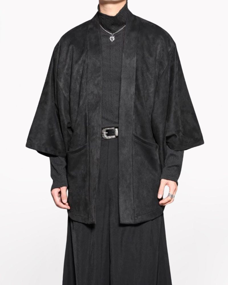 Modern Japanese Suede Kimino Jacket