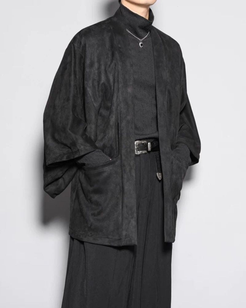 Modern Japanese Suede Kimino Jacket