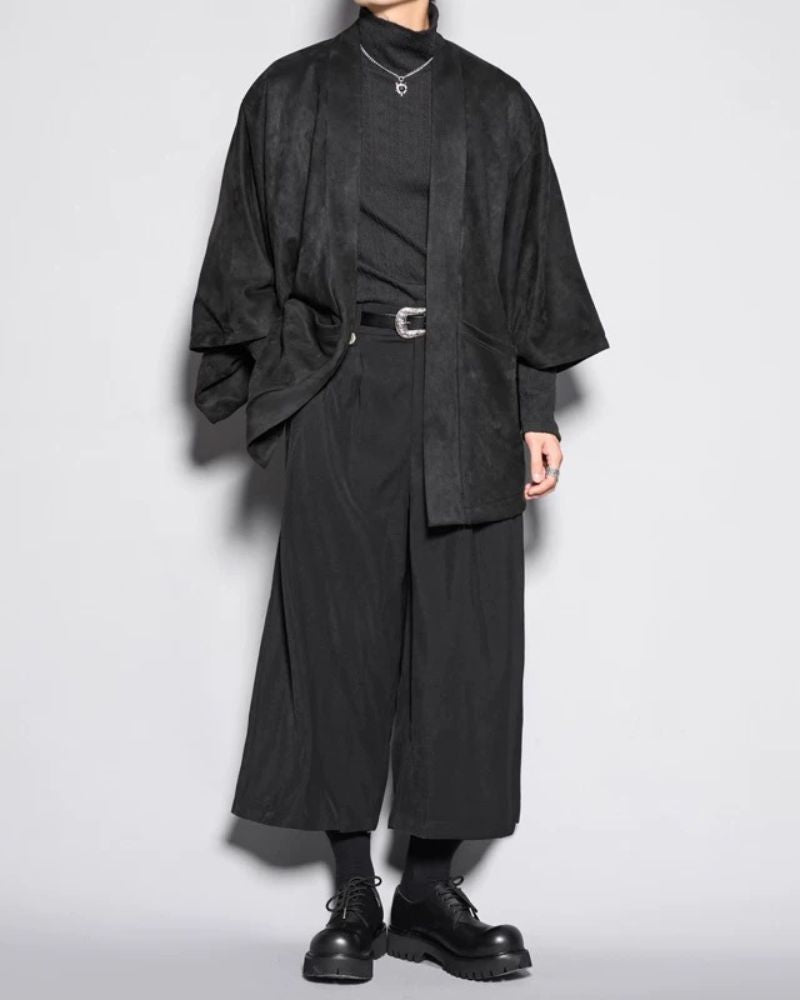 Modern Japanese Suede Kimino Jacket