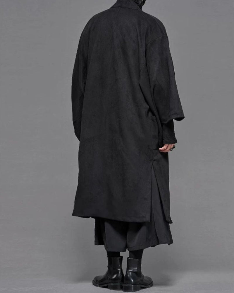 Modern Japanese Suede Long Kimino Jacket