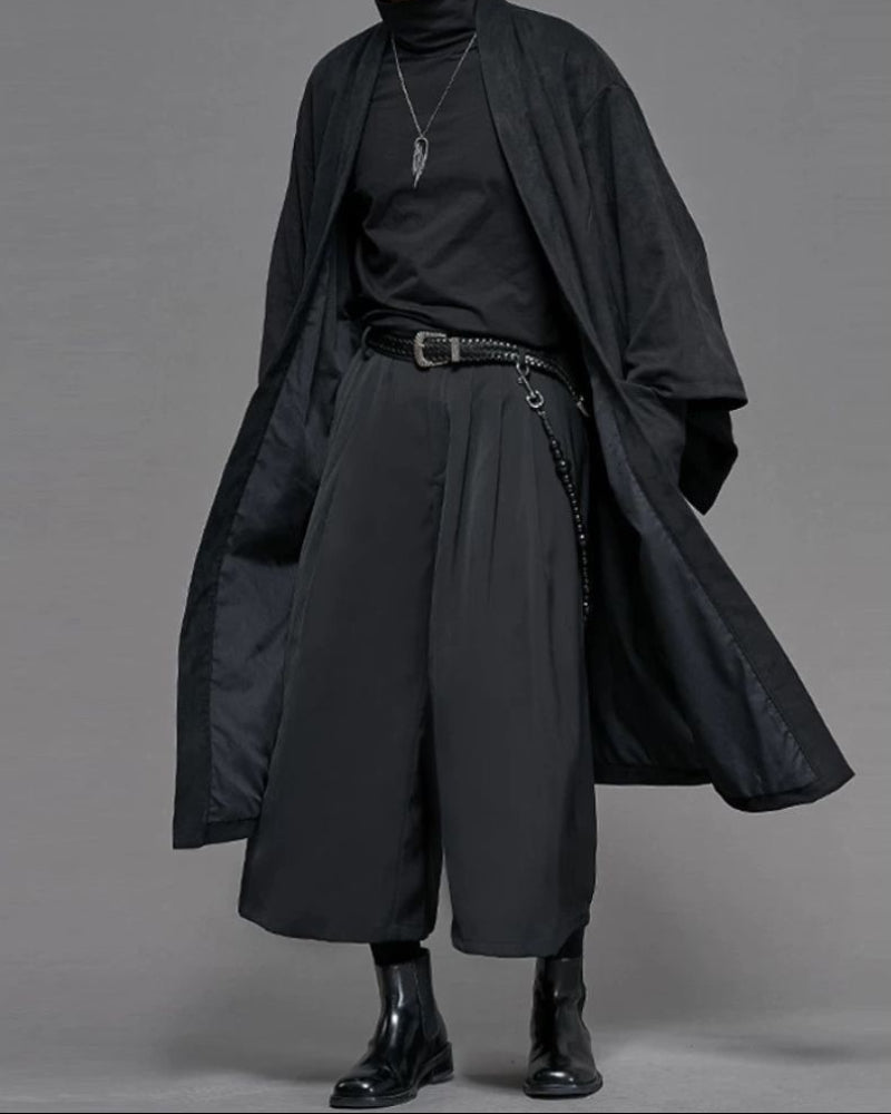 Modern Japanese Suede Long Kimino Jacket