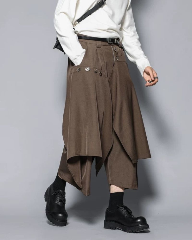 Modern Japanese Style Vintage Wide Leg Hakama Pants