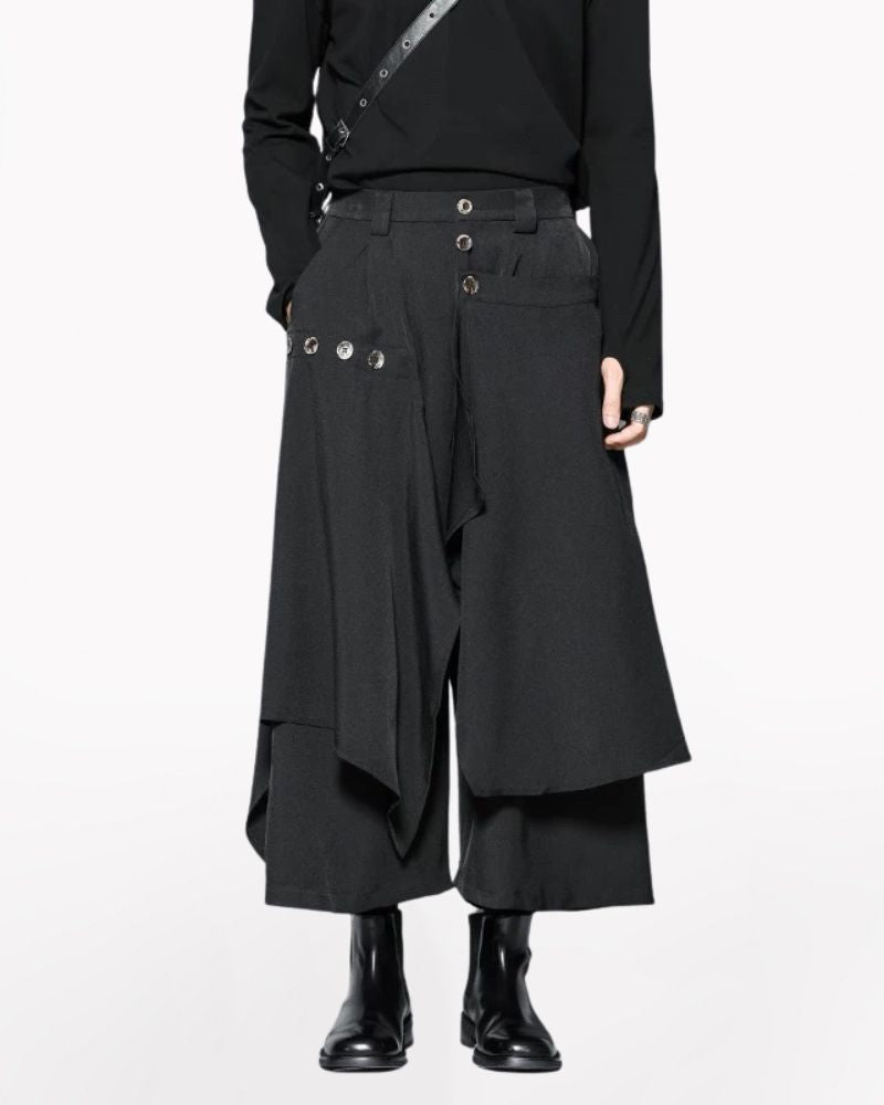 Modern Japanese Style Vintage Wide Leg Hakama Pants