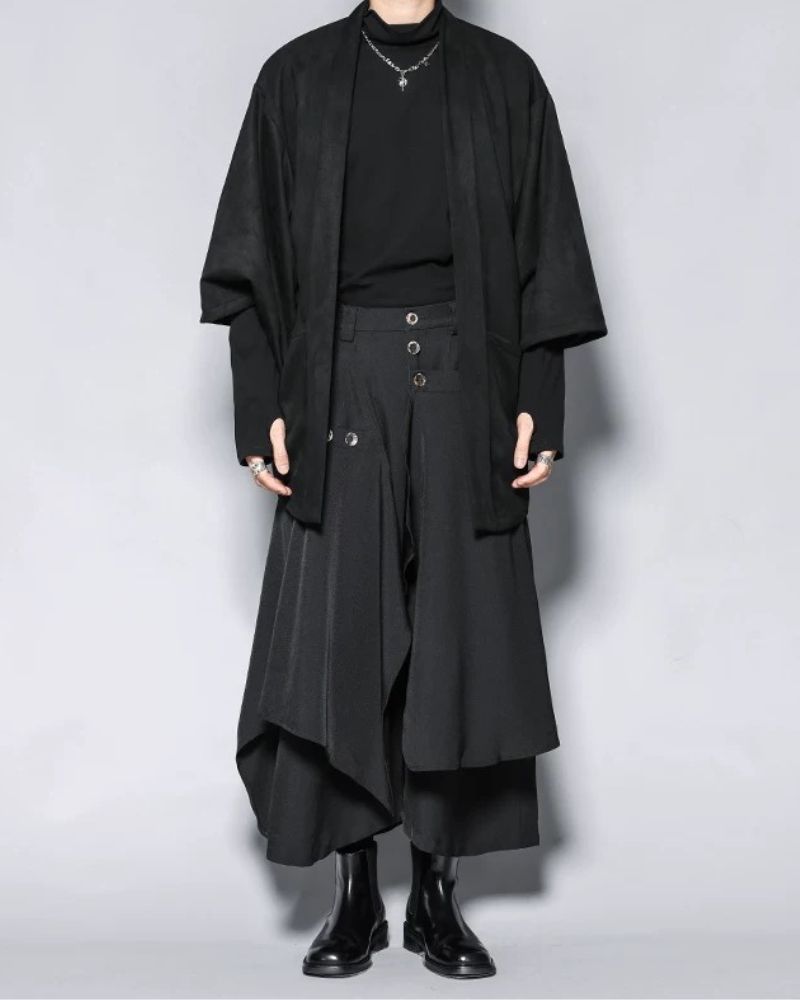 Modern Japanese Style Vintage Wide Leg Hakama Pants
