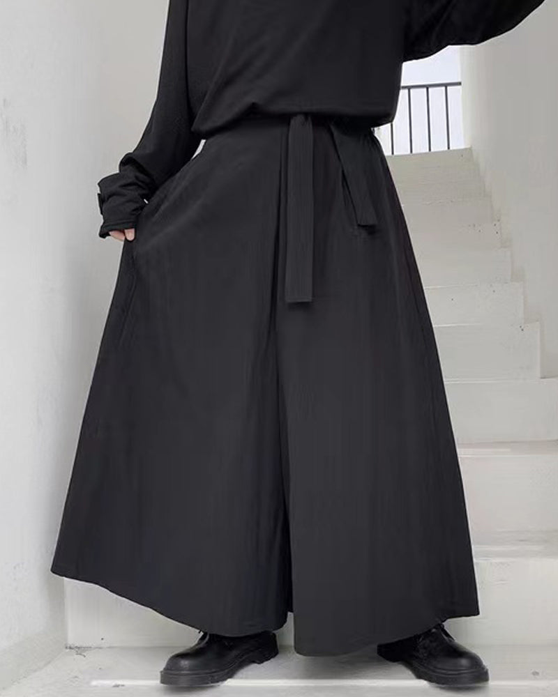 Modern Japanese Style Wide Leg Hakama Pants