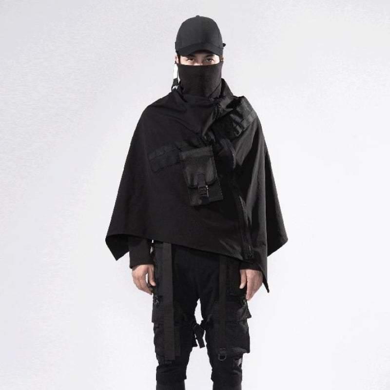 Cyberpunk Black Samurai Ninja Jacket Cloak