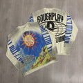Vintage Washed Skeleton Graphic Oversized Long Sleeve T-Shirt