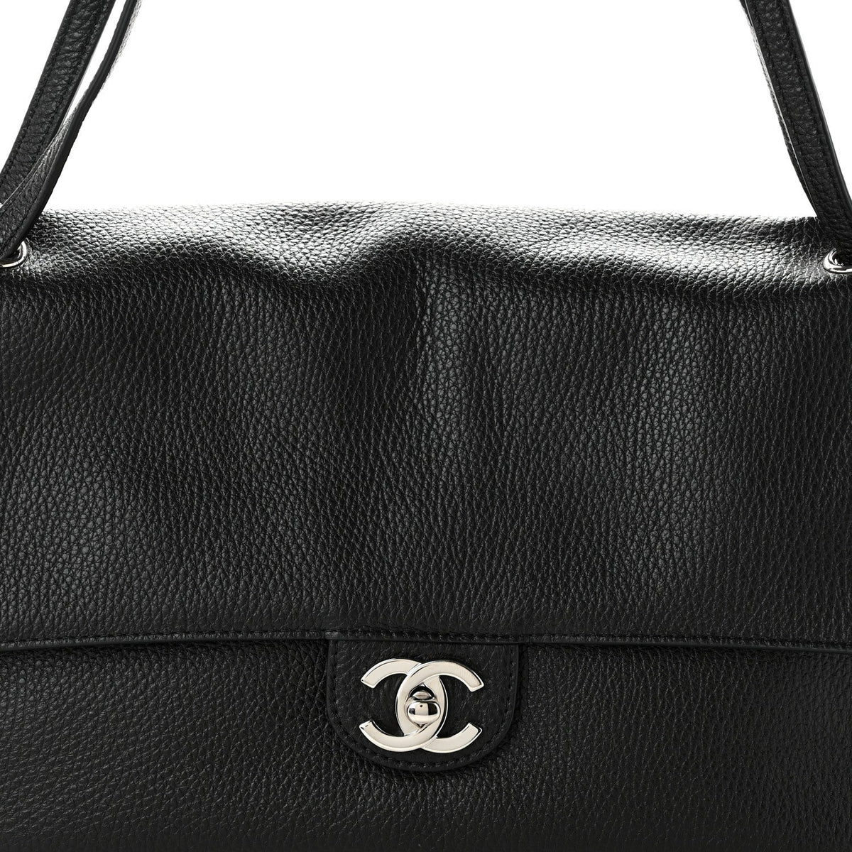 Grained Calfskin Small Souplissimo Maxi Flap Black