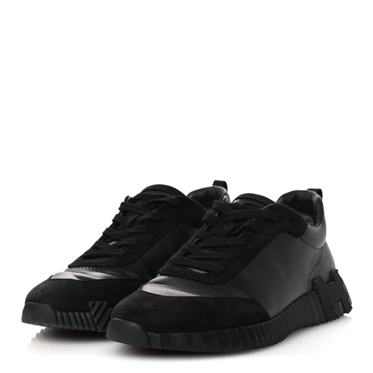 Goatskin Suede Goatskin Mens Bouncing Sneakers 43.5 Black