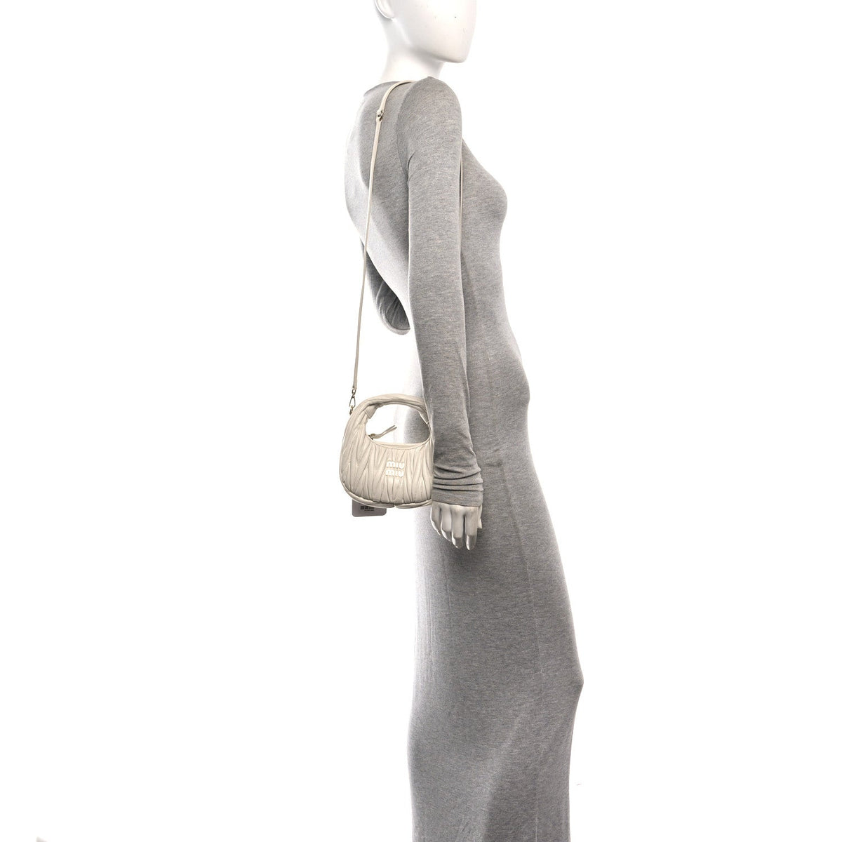 Nappa Matelasse Small Wander Hobo White