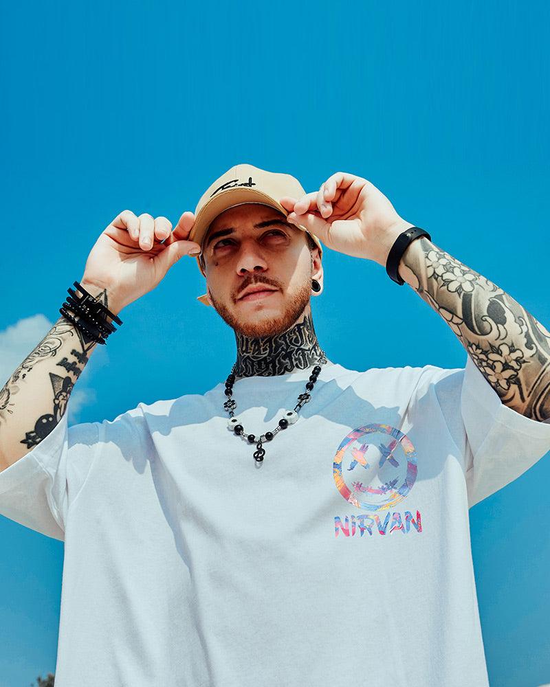 Oversize Streetwear Smiley Face Graphic T-Shirt