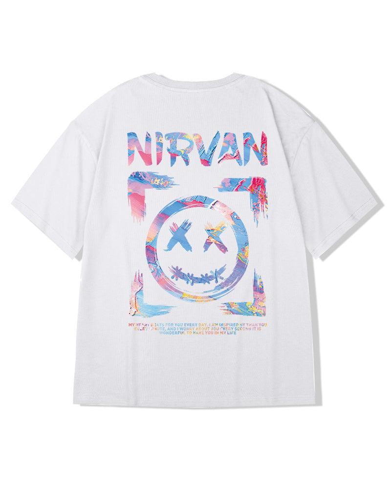 Oversize Streetwear Smiley Face Graphic T-Shirt