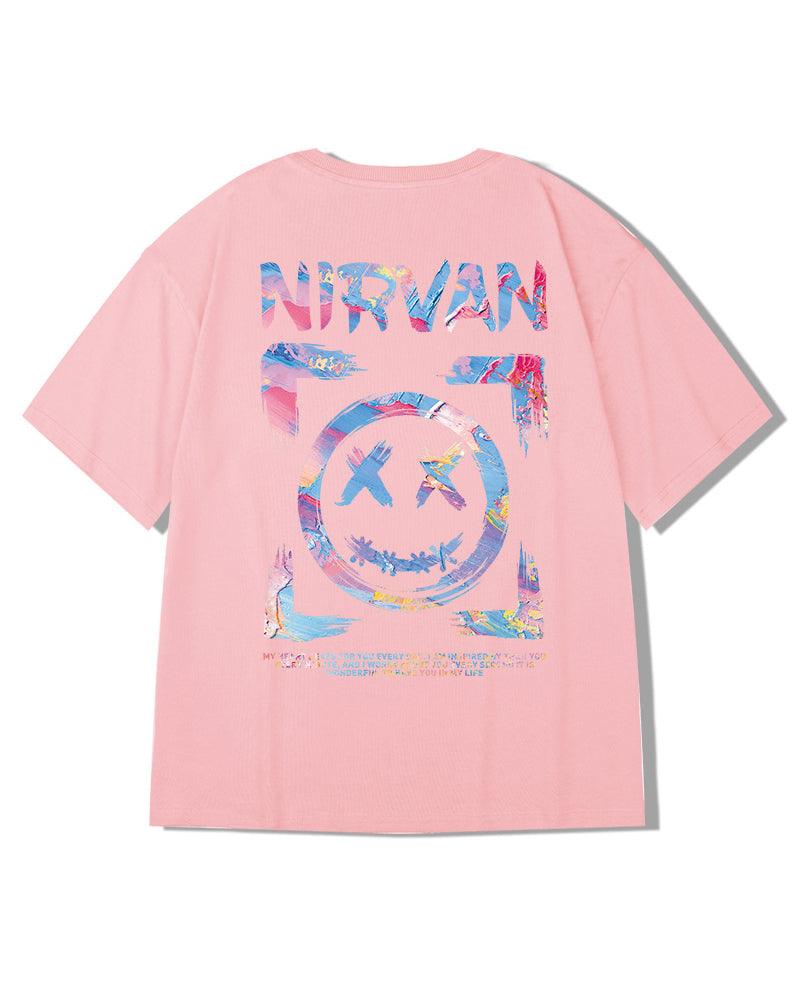 Oversize Streetwear Smiley Face Graphic T-Shirt