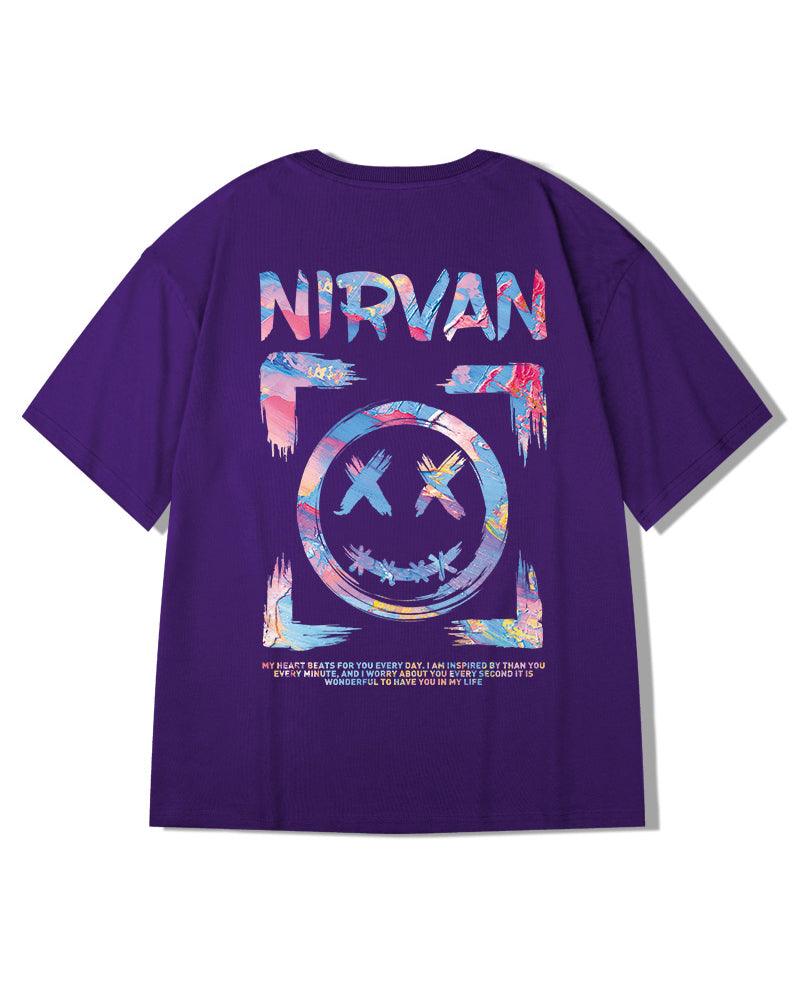 Oversize Streetwear Smiley Face Graphic T-Shirt