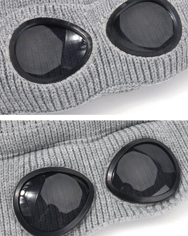 Aviator Sunglasses Knitted Futuristic Hat