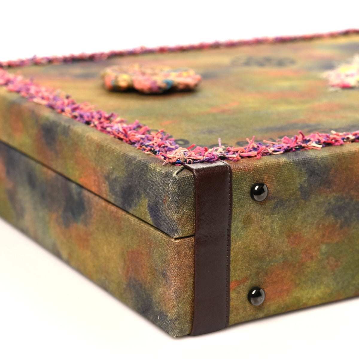 Washed Toile Graffiti On The Pavements Briefcase Khaki Multicolor