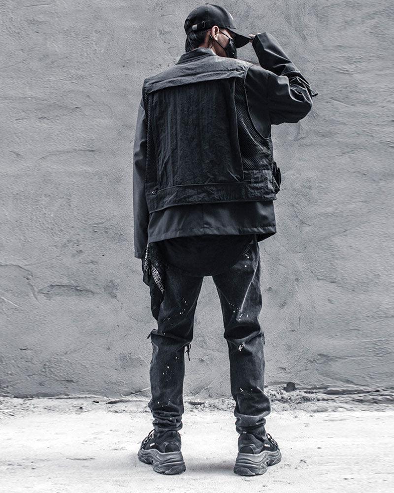 Techwear Fishnet Cargo Vest