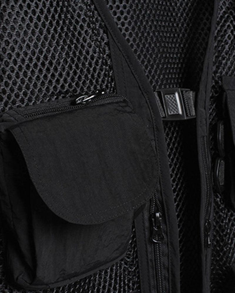 Techwear Fishnet Cargo Vest