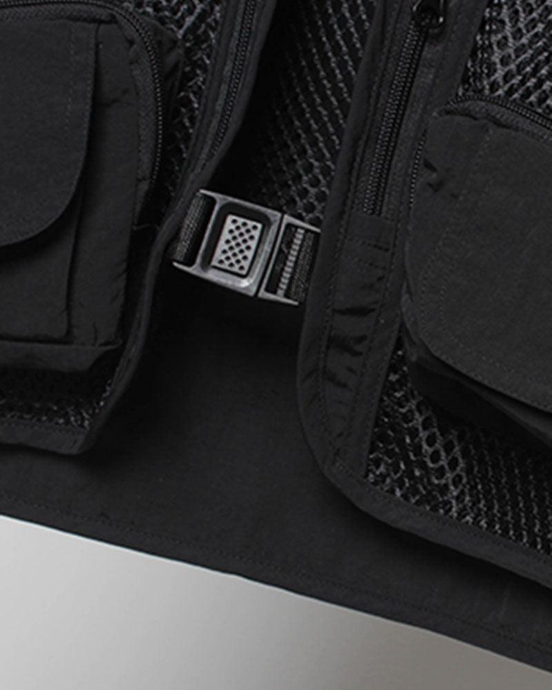 Techwear Fishnet Cargo Vest