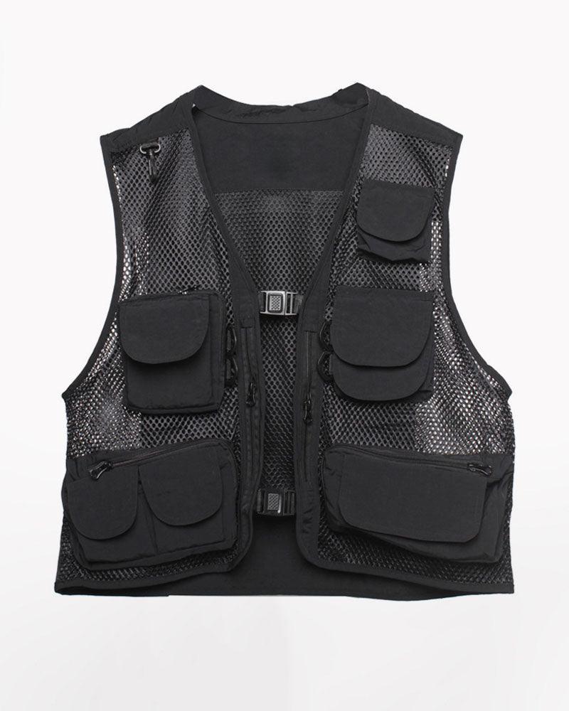 Techwear Fishnet Cargo Vest
