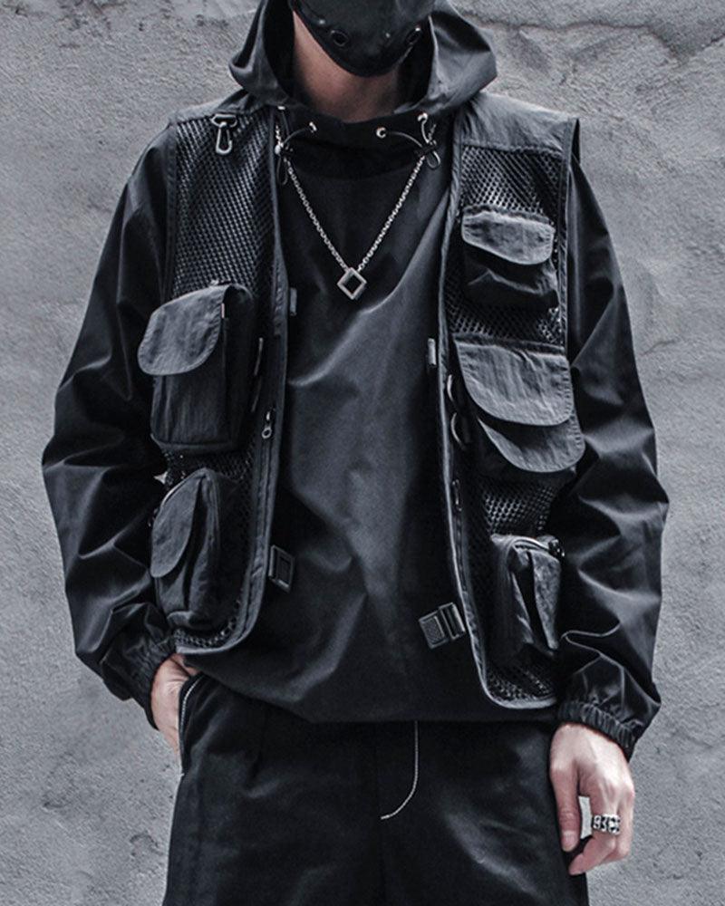 Techwear Fishnet Cargo Vest