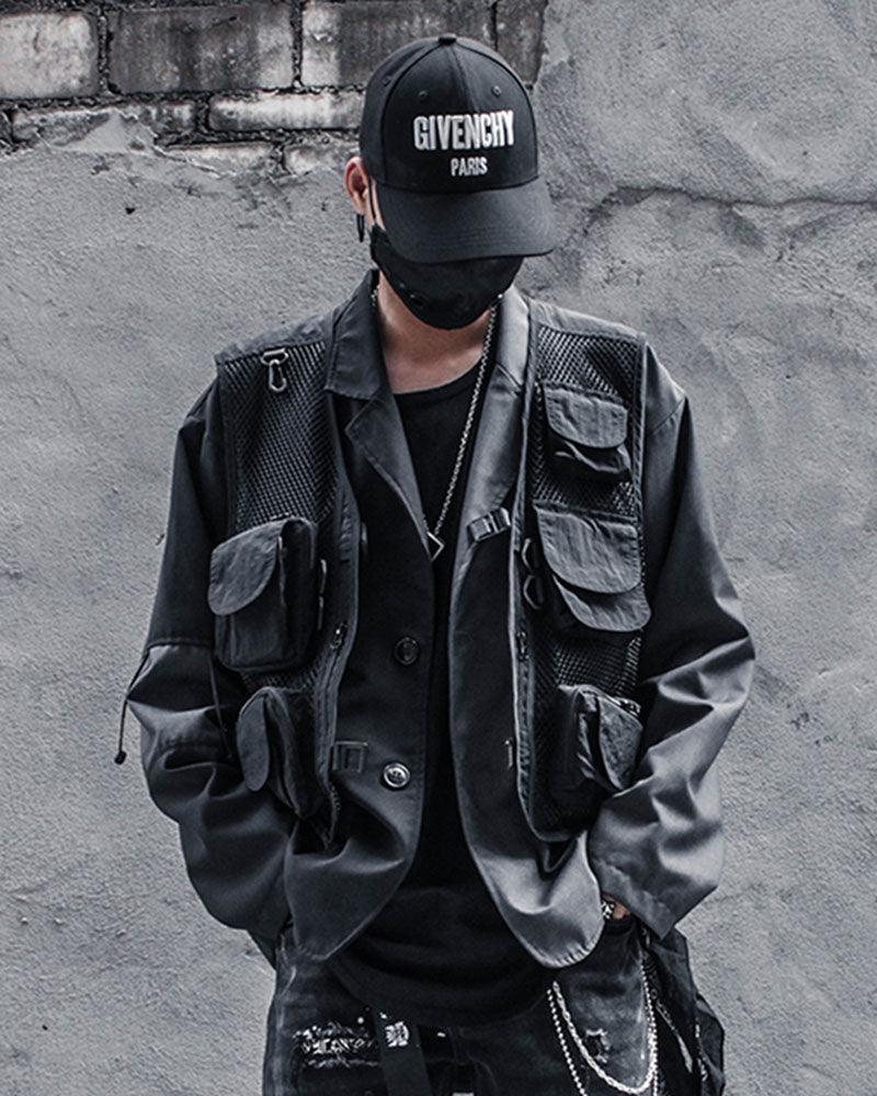 Techwear Fishnet Cargo Vest