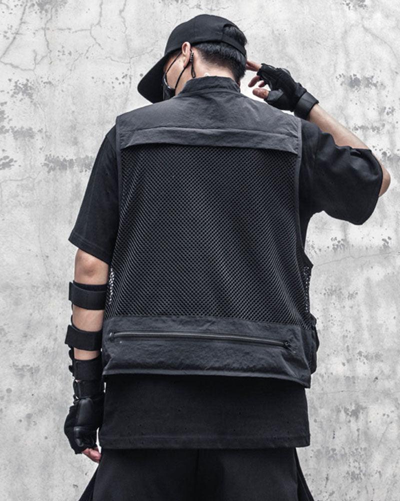 Techwear Fishnet Cargo Vest
