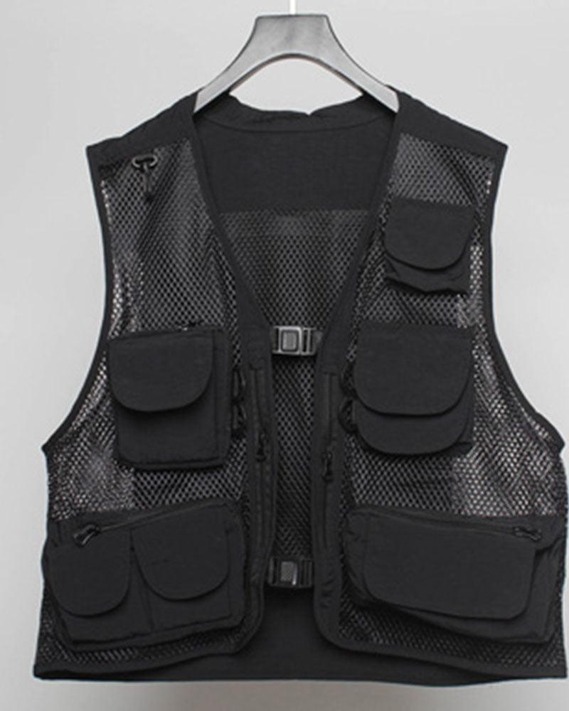 Techwear Fishnet Cargo Vest