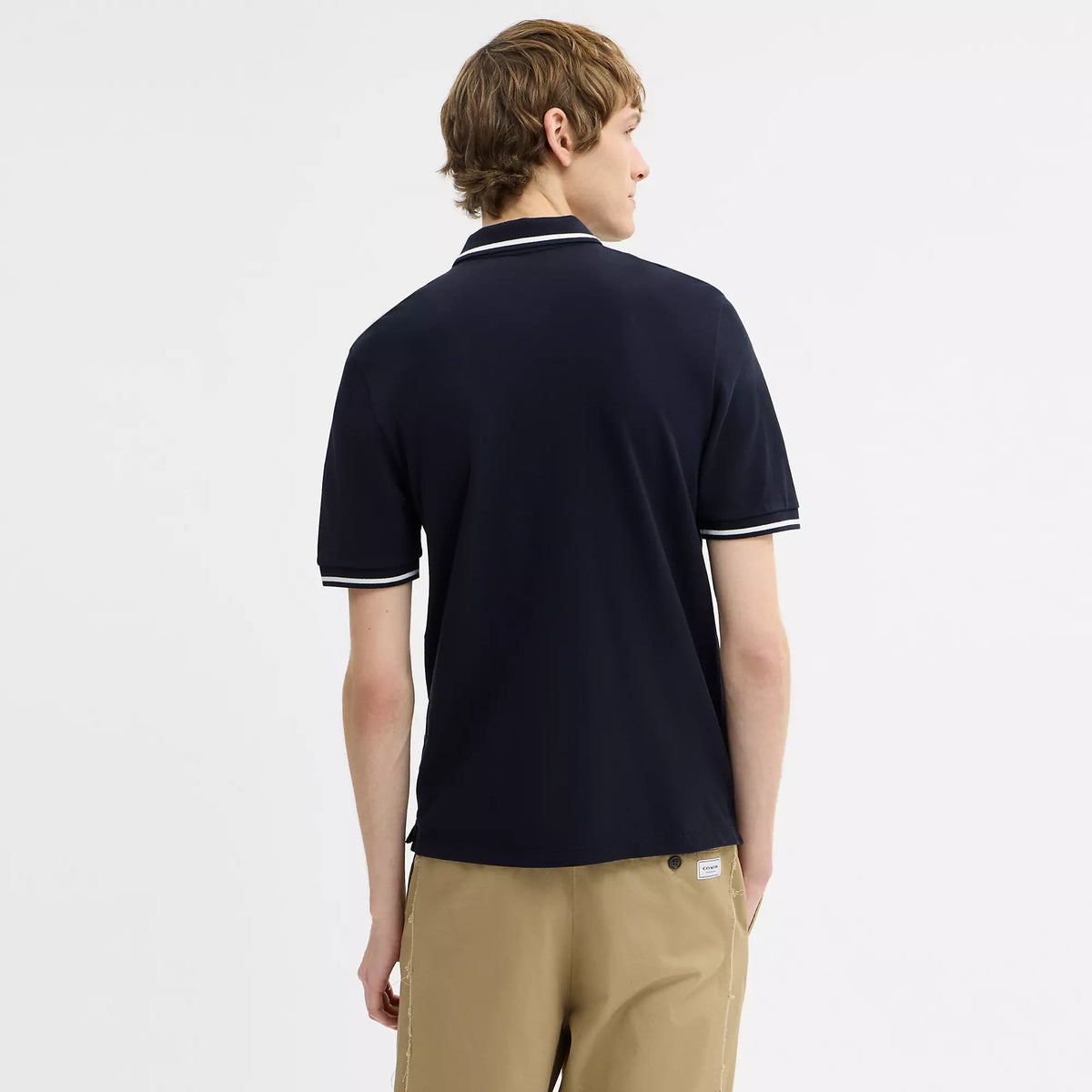 Coach Outlet Signature Trim Polo In Organic Cotton