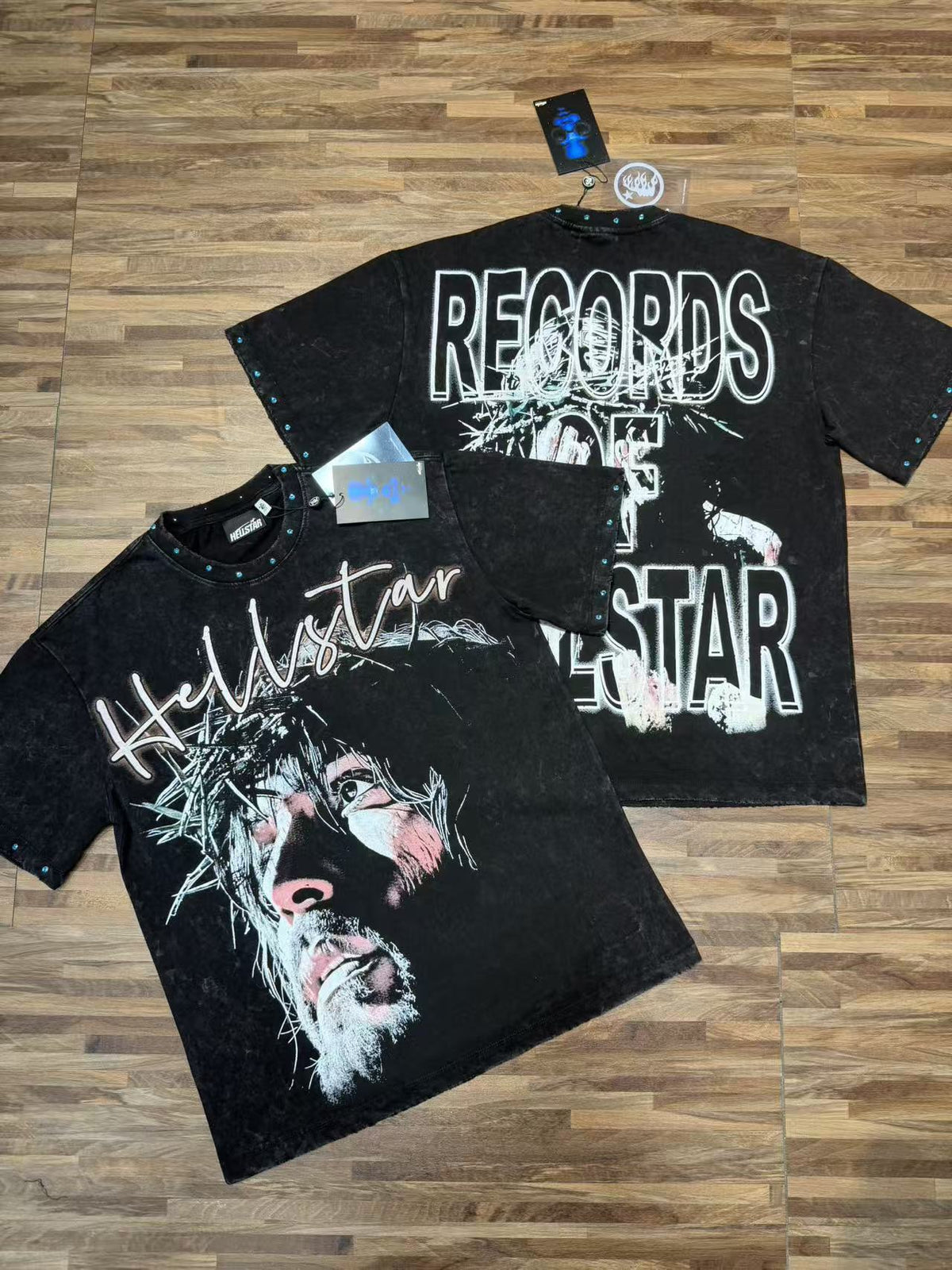 HELLSTAR Records Graphic Vintage Washed T-Shirt