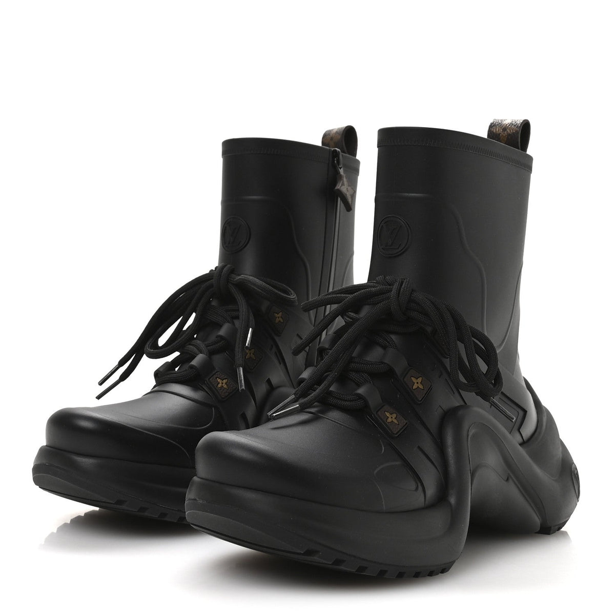 Mat Rubber Monogram LV Archlight Sneaker Boots 38 Black