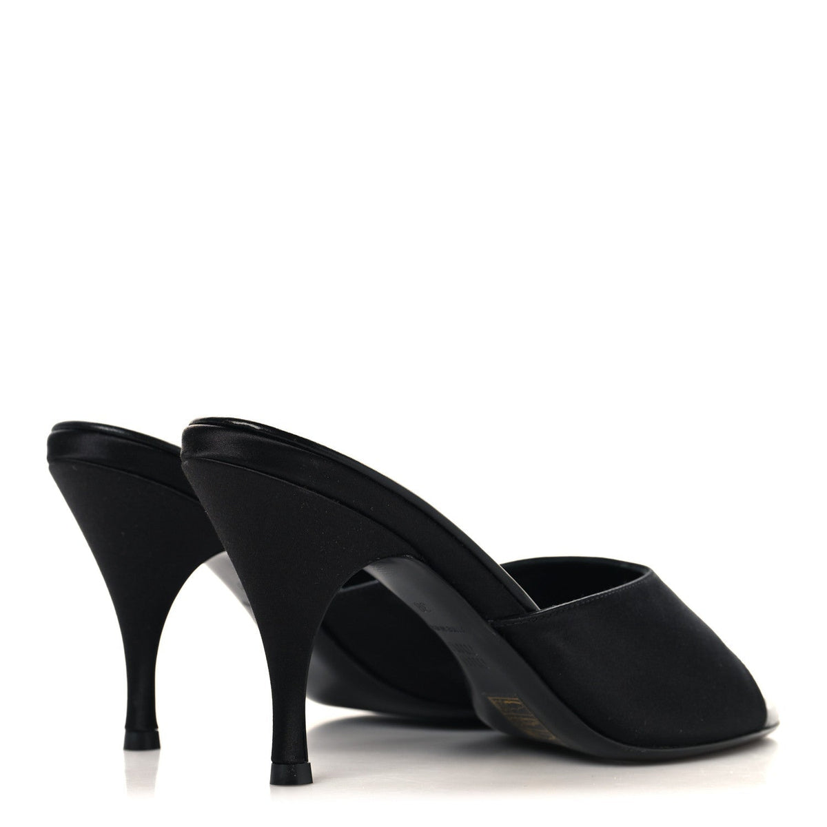 Satin Logo Sandals 38 Black