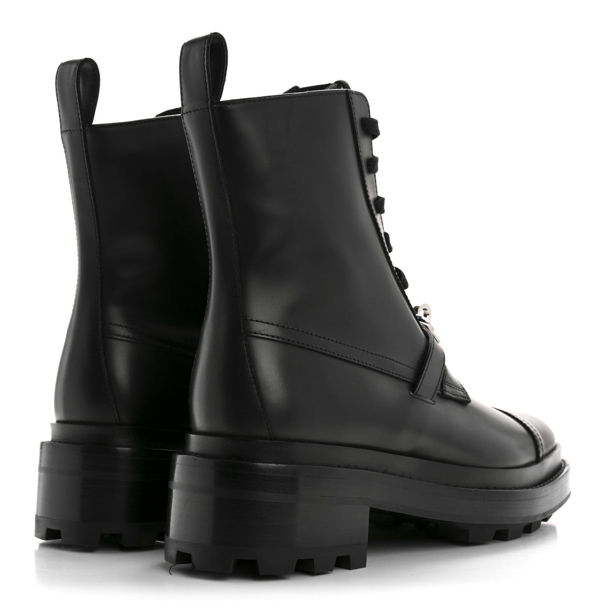 Glossed Calfskin Funk Ankle Boots 36 Black