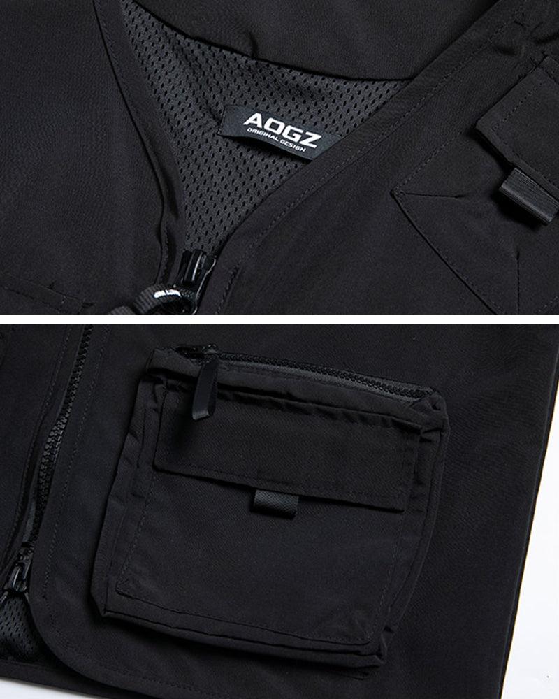 Outdoor Black Sleeveless Cargo Vest