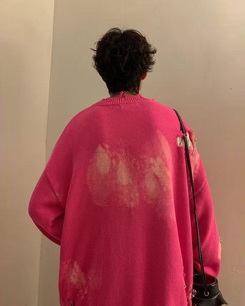 Streetwear Hole Pin Sweater