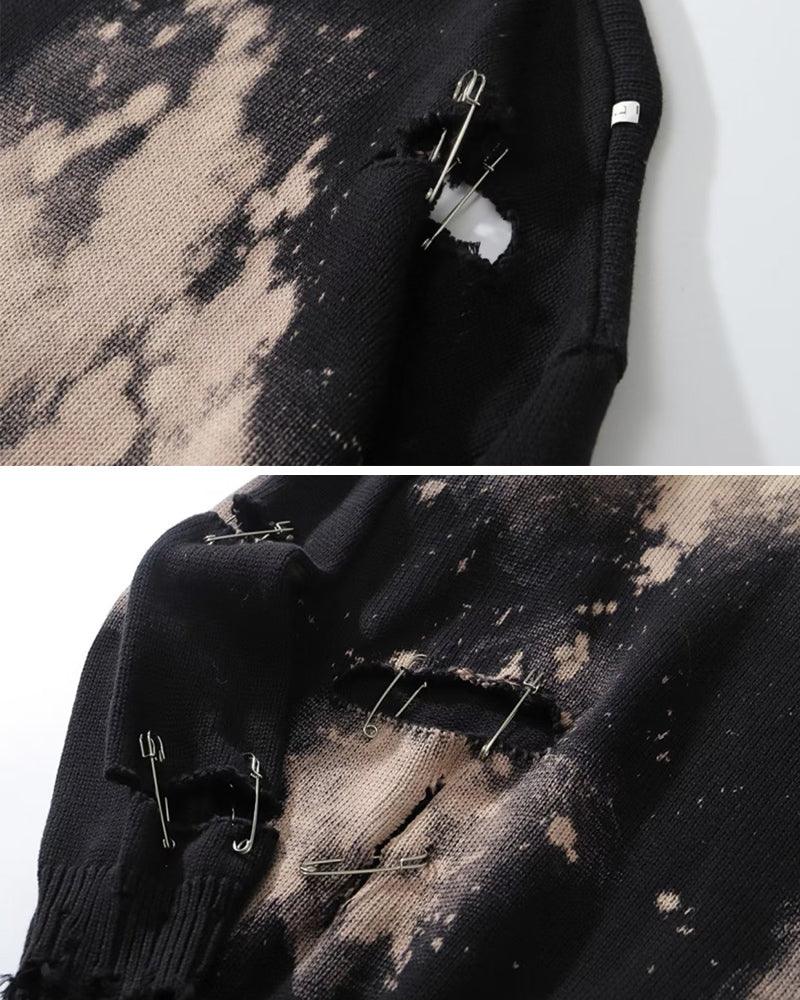 Streetwear Hole Pin Sweater